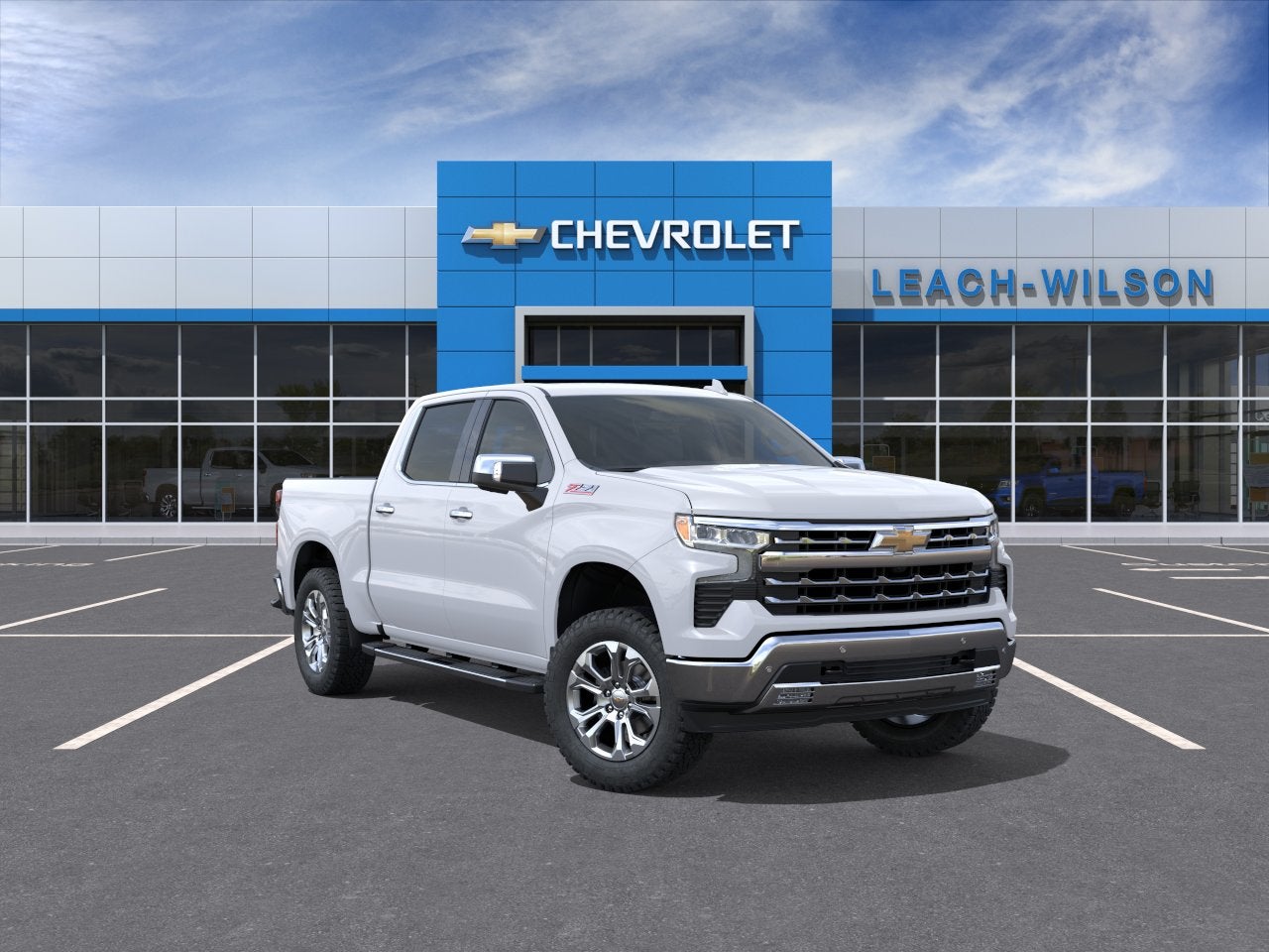 2026 Chevrolet Silverado 1500 LTZ in Polar White Tricoat — front three-quarter view