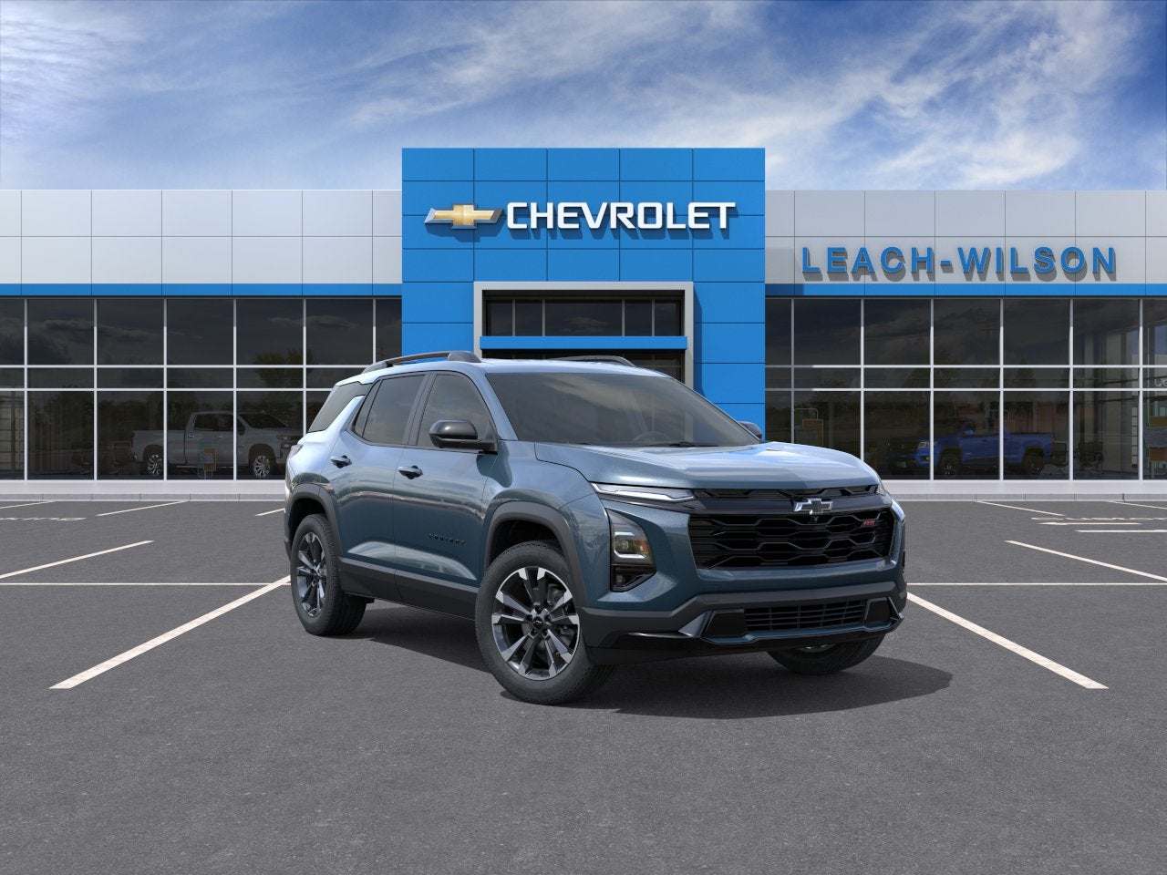 2026 Chevrolet Equinox RS in Lakeshore Blue Metallic — front three-quarter view