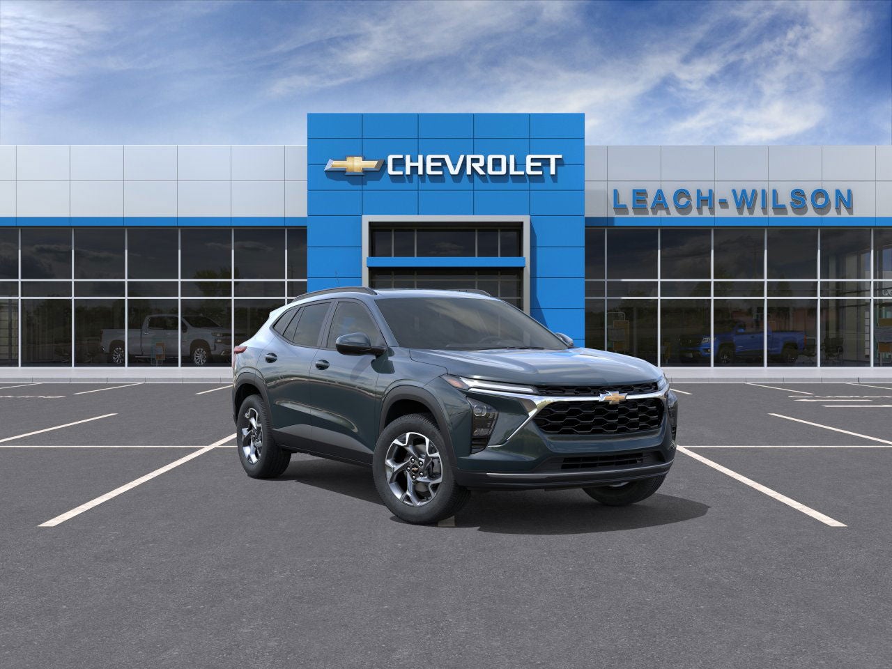 2026 Chevrolet Trax LT in Cypress Gray — front three-quarter view