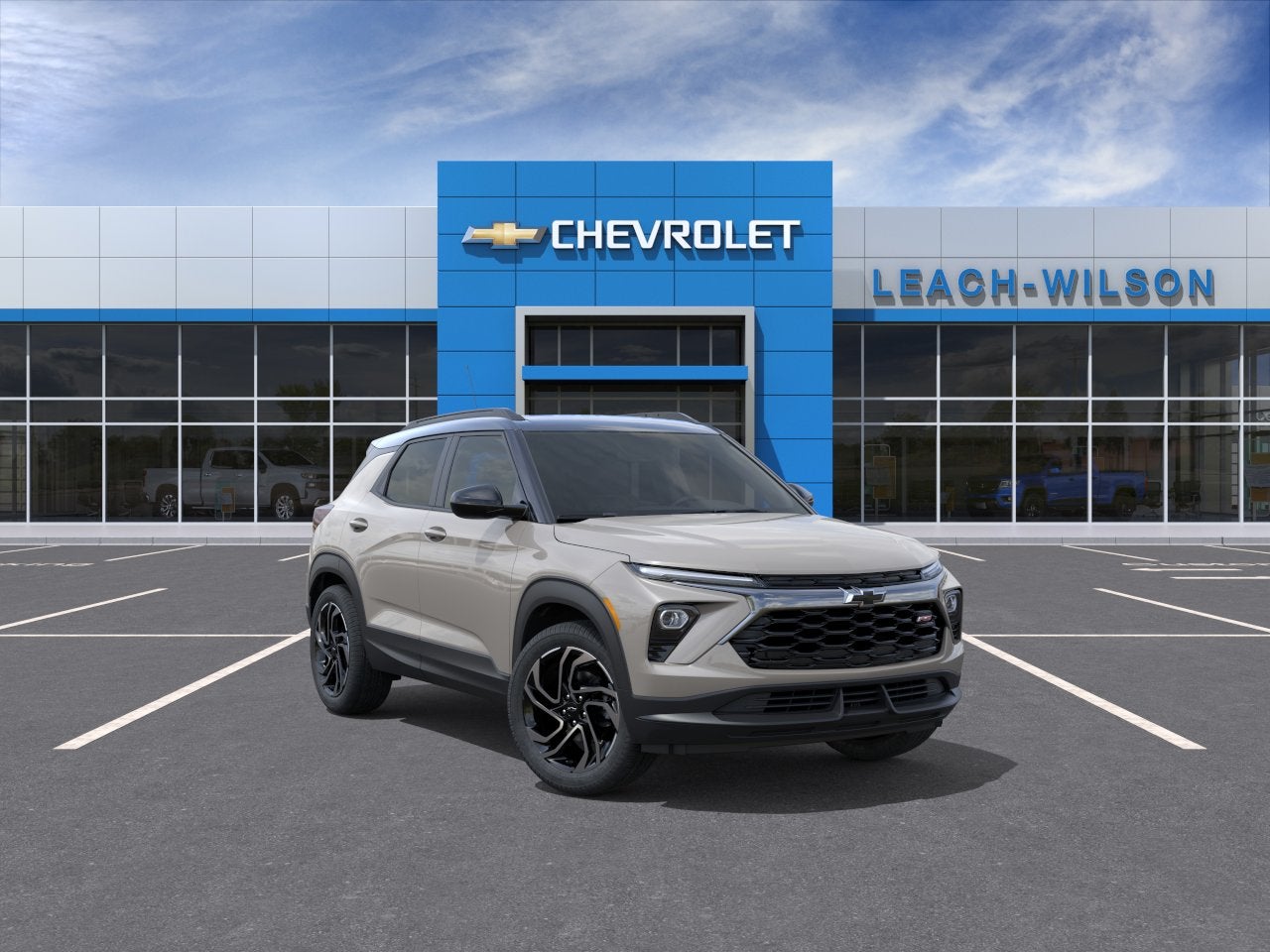 2026 Chevrolet Trailblazer RS in White Sands — front three-quarter view